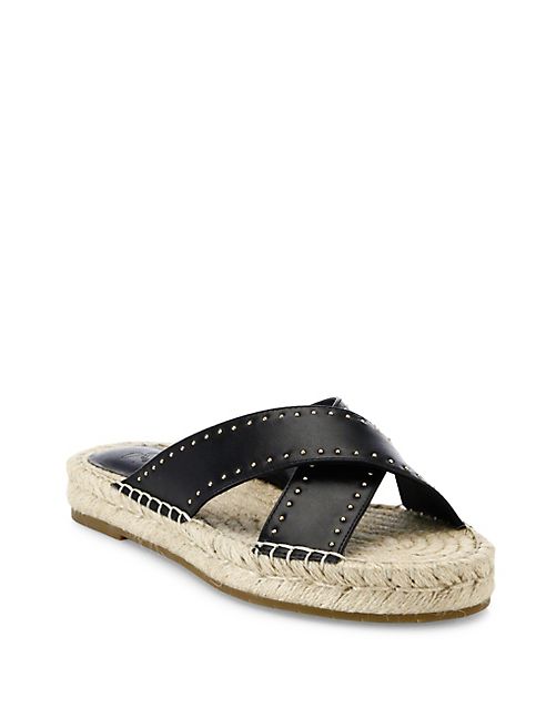 Joie - Idalee Studded Kid Nappa Leather Slip-On Slides