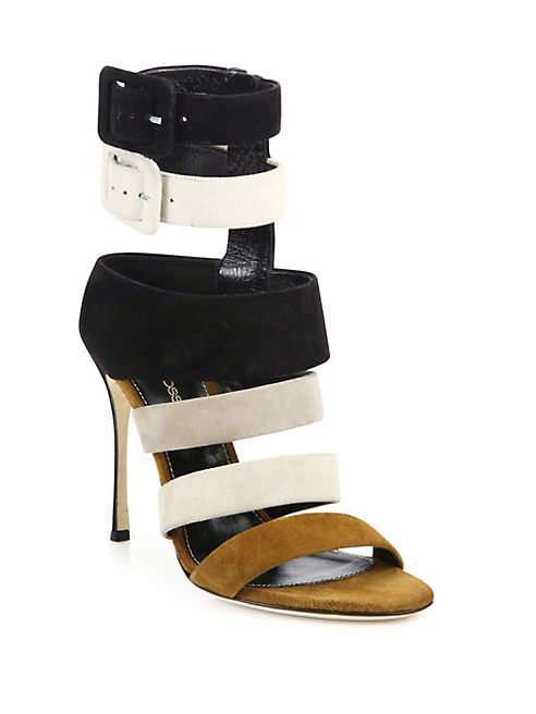 Sergio Rossi - Baobab Zebra Strappy Suede Sandals