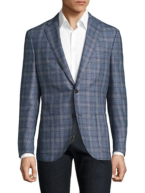 Luciano Barbera - Plaid Silk & Wool Blazer