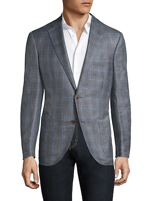 Luciano Barbera - Window Pane Wool Blend Sportcoat