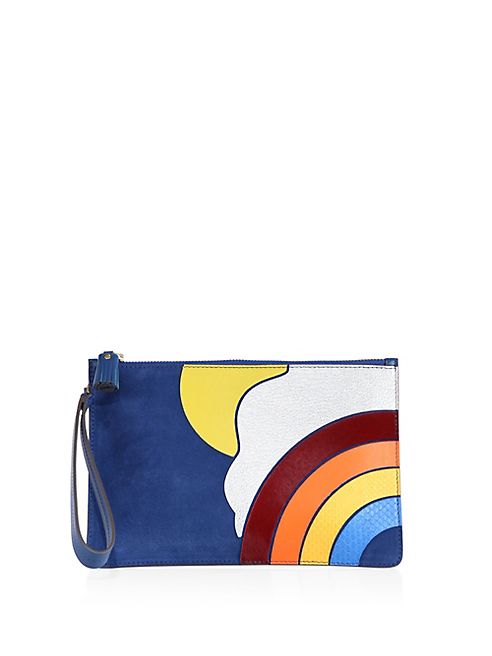 Anya Hindmarch - Cloud Suede, Calf Hair & Snakeskin Pouch