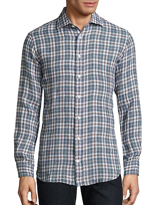 Luciano Barbera - Plaid Casual Button-Down Shirt