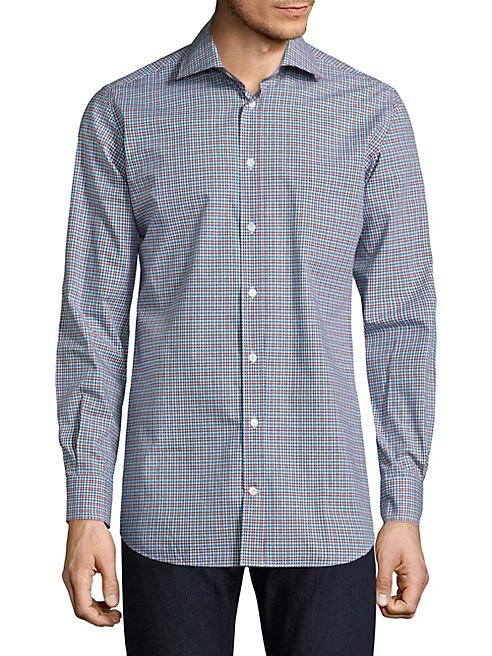 Luciano Barbera - Plaid Casual Button-Down Shirt