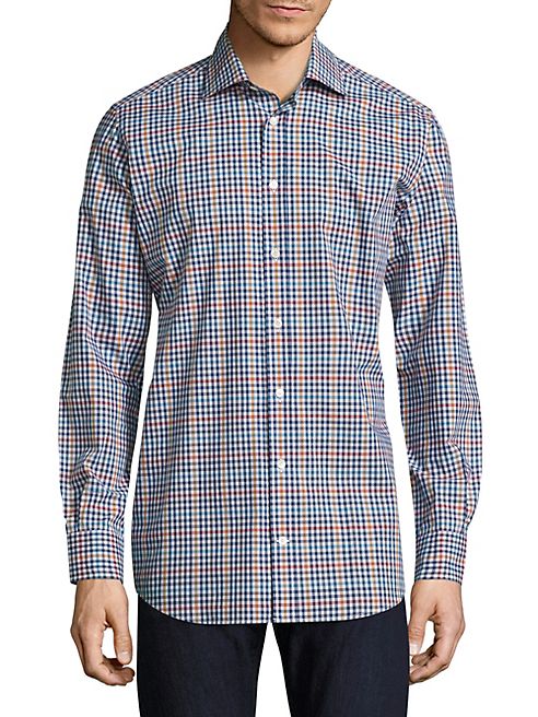 Luciano Barbera - Gingham Casual Button-Down Shirt