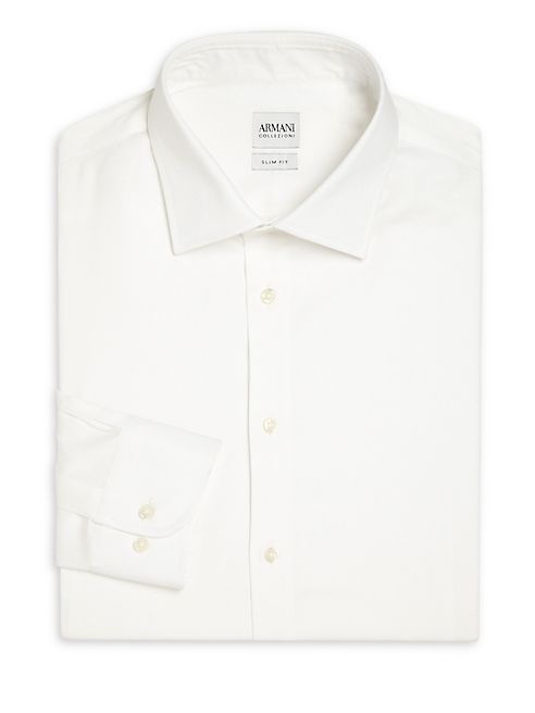 Armani Collezioni - Slim-Fit Solid Dress Shirt