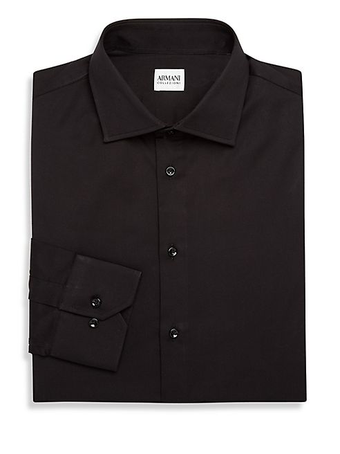 Armani Collezioni - Slim-Fit Solid Dress Shirt