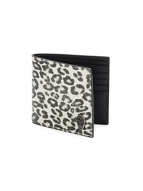 Alexander McQueen - Leopard Printed Leather Billfold Wallet