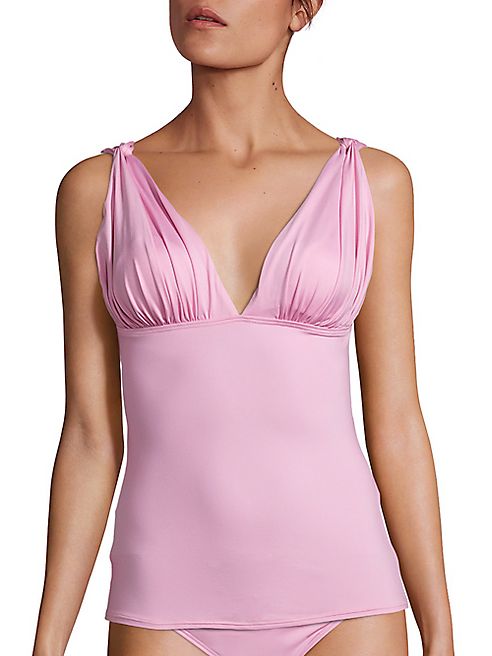 Carmen Marc Valvo - Classic Weave Draped Tankini