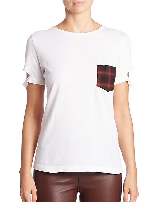 Helmut Lang - Cotton Plaid Pocket Tee