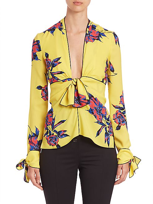 Proenza Schouler - Front Knot Silk Georgette Top