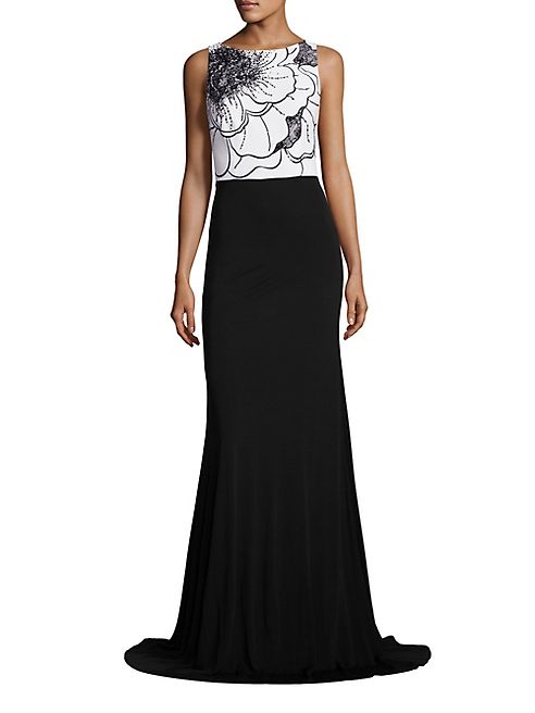 David Meister - Beaded Colorblock Gown