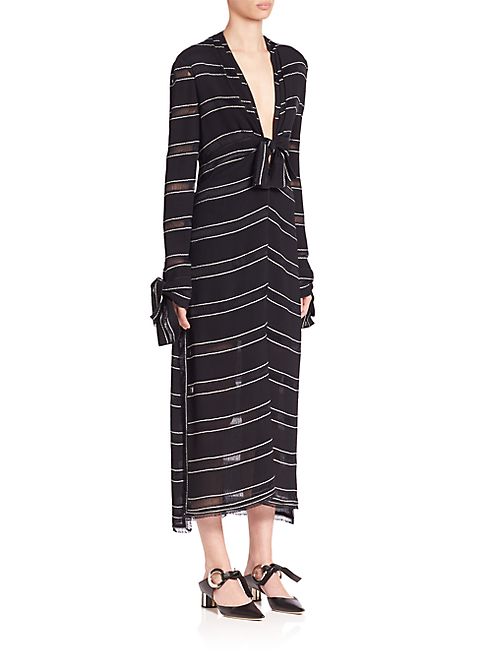 Proenza Schouler - Long Sleeve Pinstriped Dress