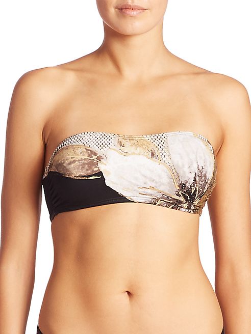 Carmen Marc Valvo - Guilded Garden Strappy Bandeau Bikini Top