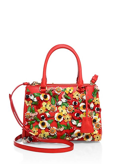 Prada - Garden Saffiano Leather Satchel