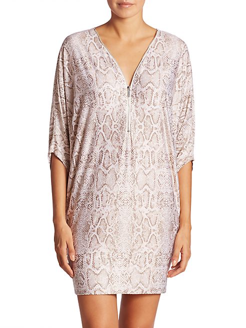 Carmen Marc Valvo - Wild Story Snakeskin-Printed Cover-Up