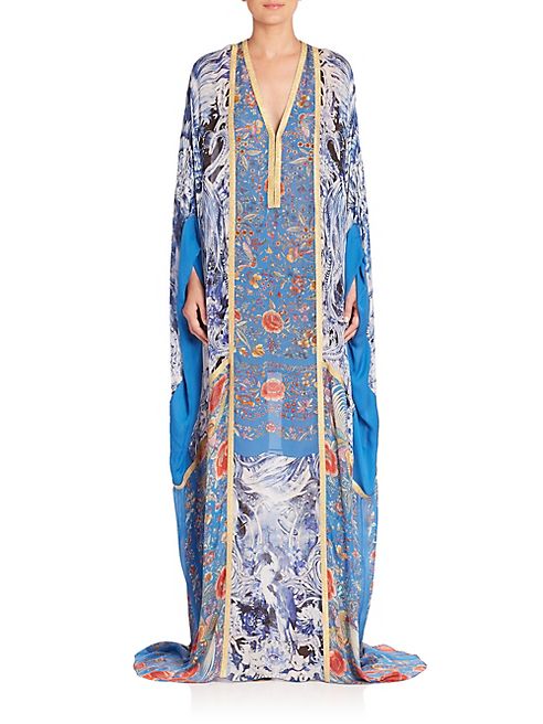 Roberto Cavalli - Printed Silk Caftan Gown