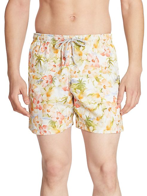 Saks Fifth Avenue Collection - Retro Tropical Printed Swim Trunks