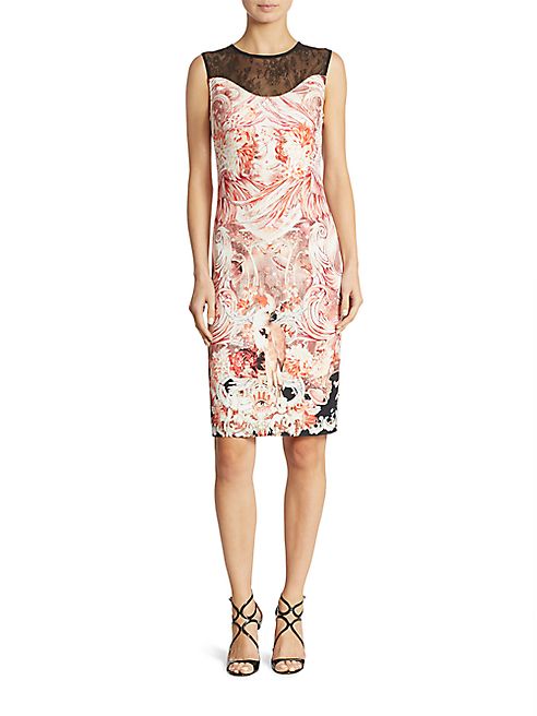 Roberto Cavalli - Cady Lace Yoke Sheath Dress