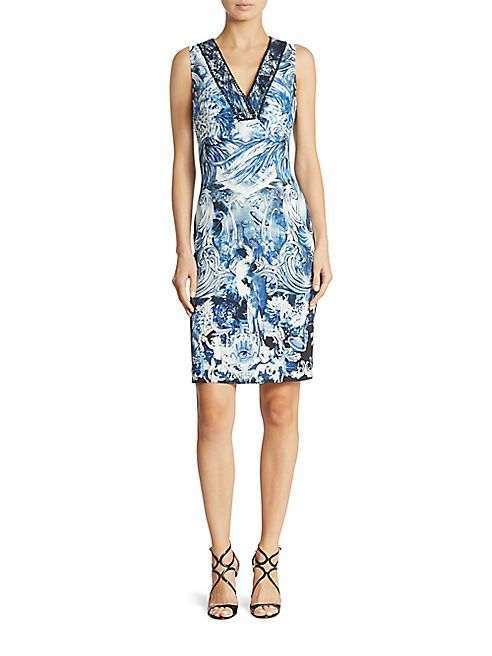 Roberto Cavalli - Cady Lace Applique Sheath Dress