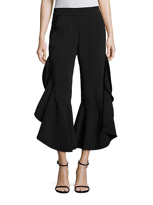 Jonathan Simkhai - Crepe Ruffle Cropped Pants