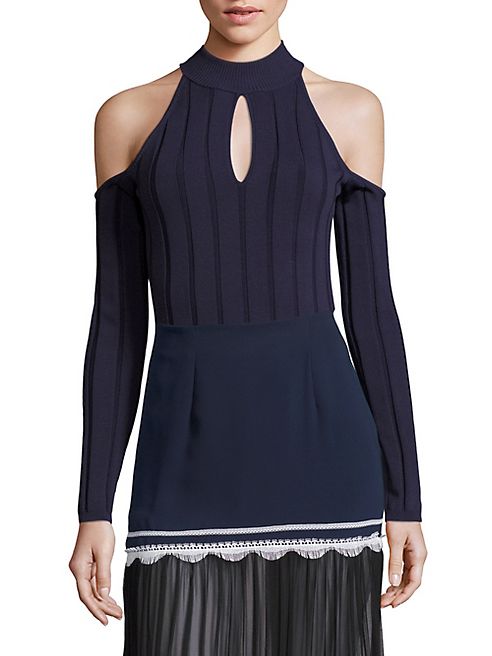 Jonathan Simkhai - Rib-Knit Cold-Shoulder Bodysuit