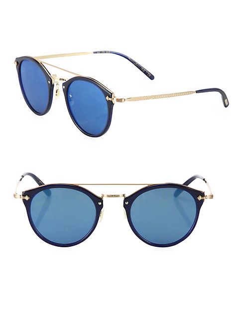 Oliver Peoples - Remick 50MM Round Mirrored Sunglasses