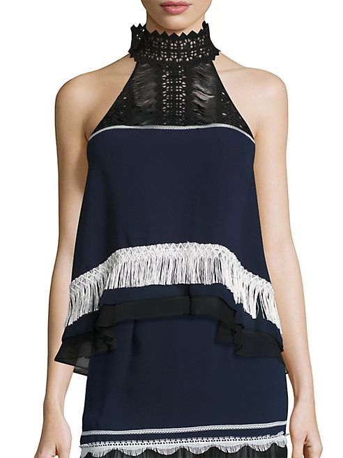 Jonathan Simkhai - Silk Fringe Racer Tank