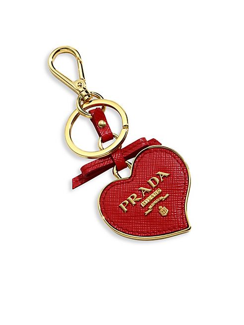 Prada - Saffiano Leather Heart Keychain