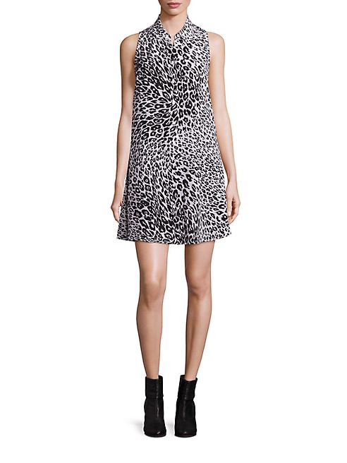 Equipment - Mina Leopard Shirt Silk Dress