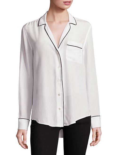 Equipment - Keira Piped Silk Shirt