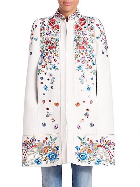 Roberto Cavalli - Cotton Embroidered Cape