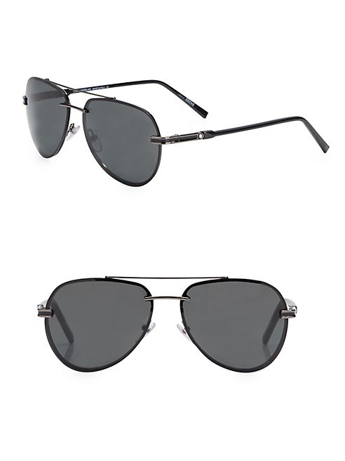 Montblanc - 60MM Rimless Aviator Sunglasses