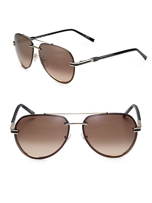 Montblanc - 60MM Rimless Aviator Sunglasses