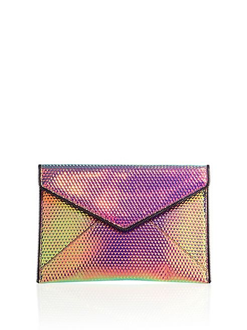 Rebecca Minkoff - Leo Hologram Leather Envelope Clutch