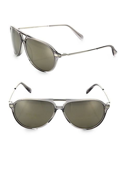 Oliver Peoples - Braedon 60MM Mineral Glass Aviator Sunglasses