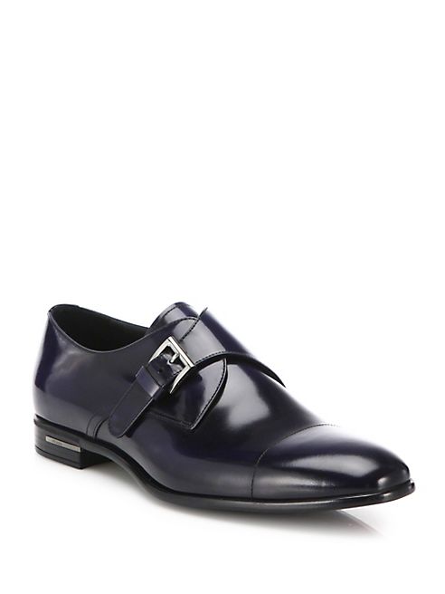 Prada - Baltico Leather Single Monk Strap Shoes