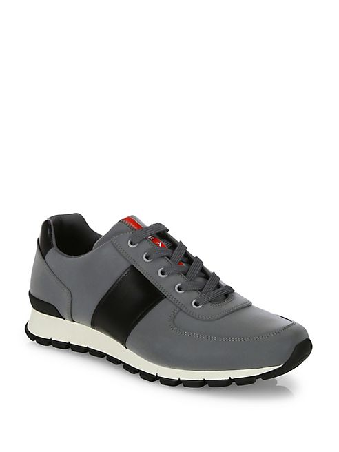 Prada - Reflective Leather & Nylon Running Sneakers