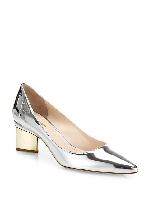 Nicholas Kirkwood - Prism Heel Metallic Leather Pumps