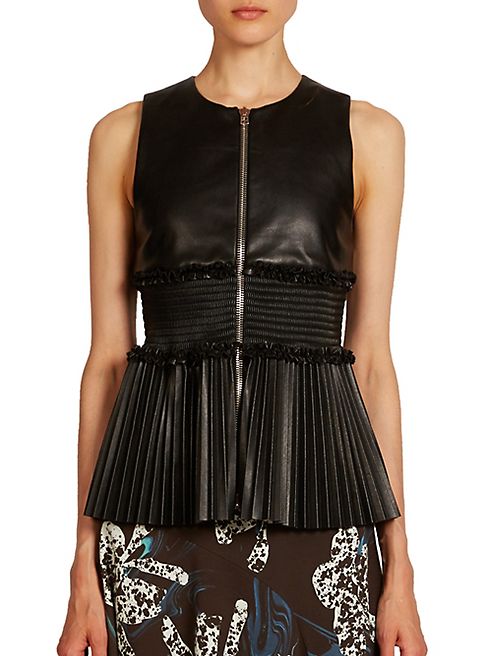 Cédric Charlier - Smocked Leather Top