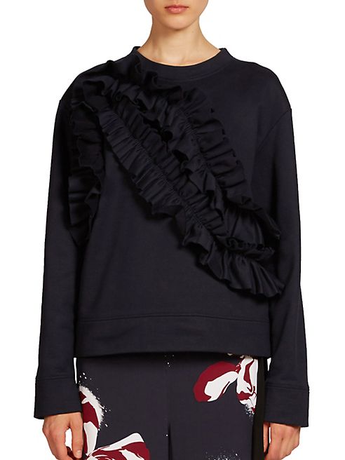 Cédric Charlier - Ruffle-Front Sweatshirt