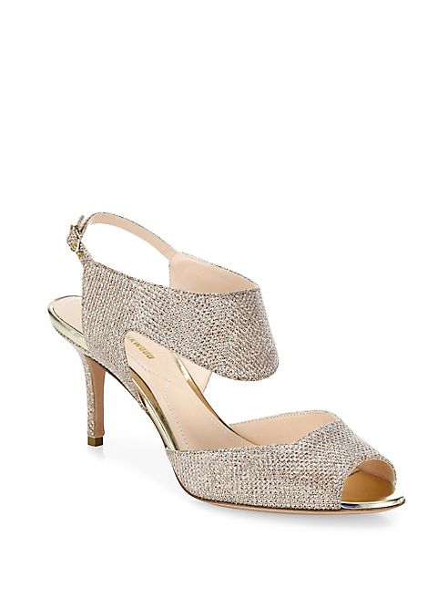 Nicholas Kirkwood - Leda Lurex Peep-Toe Slingbacks