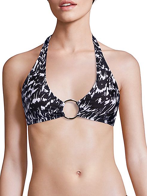 MILLY - Brushstroke Santorini Halter Bikini Top