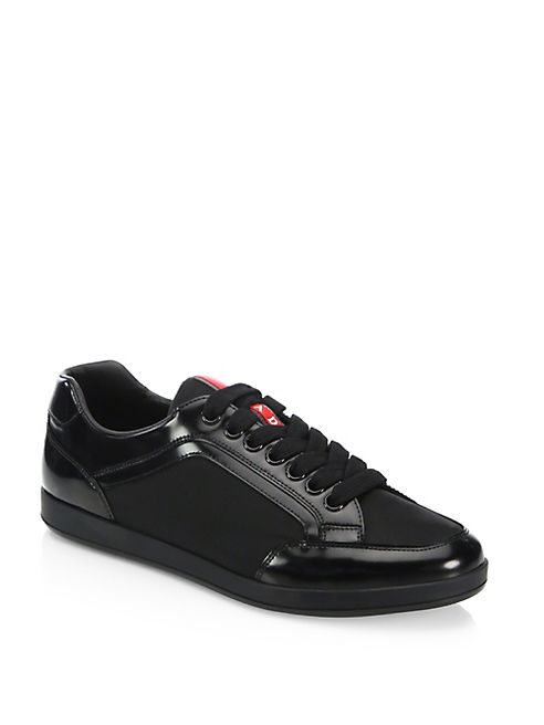 Prada - Leather Low-Top Sneakers