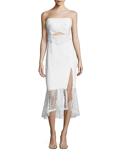 Jonathan Simkhai - Window Pane Lace Bandeau Dress