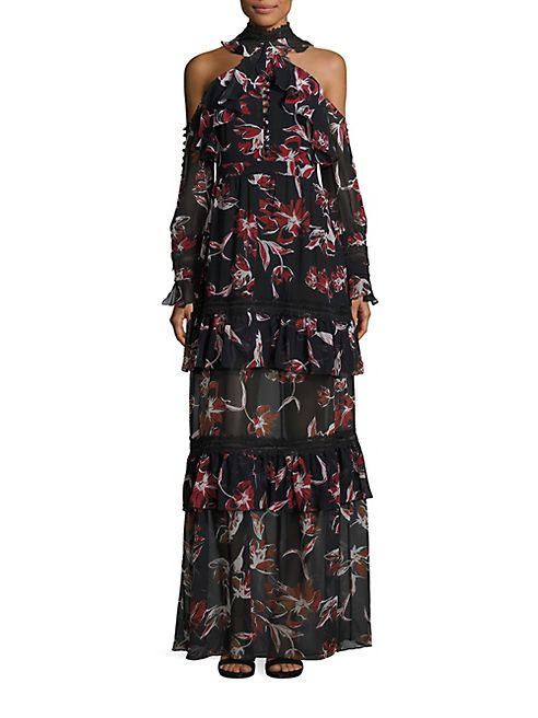 NICHOLAS - Silk Cold-Shoulder Maxi Dress