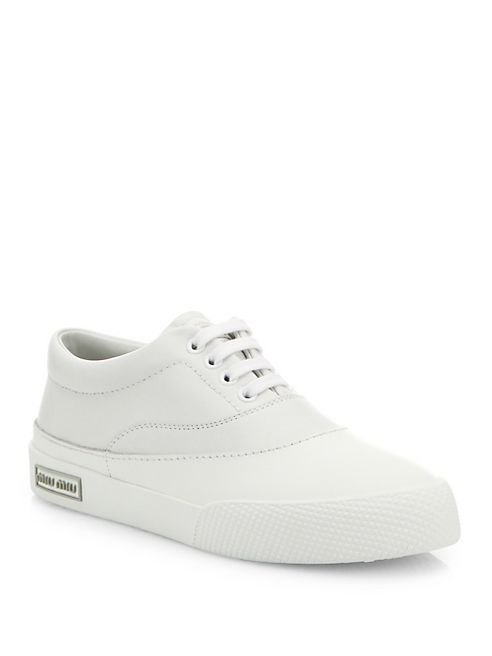 Miu Miu - Leather Low-Top Sneakers