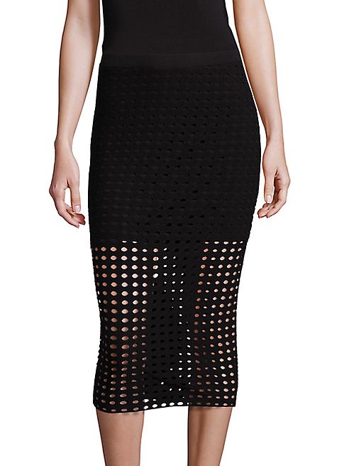 T by Alexander Wang - Circular Hole Jacquard Skirt