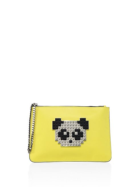 Les Petits Joueurs - Envelope Small Panda Leather Clutch