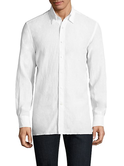 Canali - Linen  Casual Button-Down Shirt