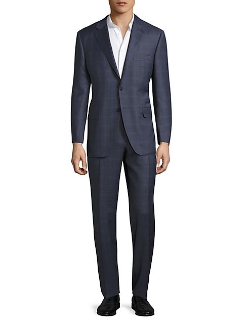 Canali - Regular-Fit Plaid Wool Suit